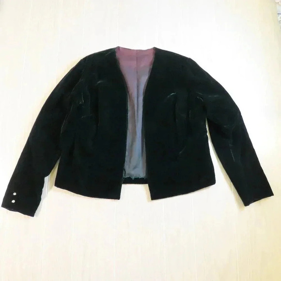 Unbranded Green Velvet-like Jacket Blazer Guessing Size L - Picture 1 of 6
